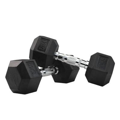 China Rubber Covered Dumbbell China Shandong Workout Equipment 22.5kg Hex Dumbbell Gym Dumbbell Set for sale