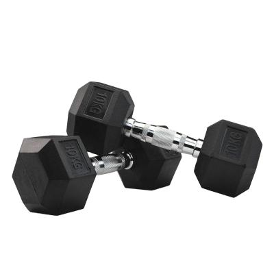 China Hex Universal Rubber Dumbbell for sale