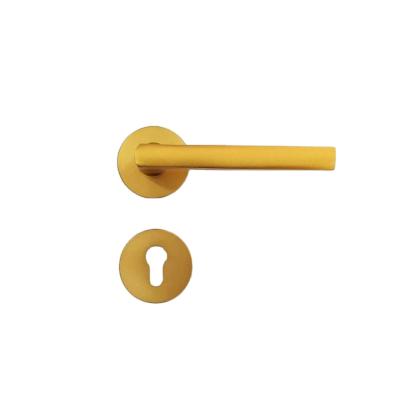 China Modern brass aluminum door handle of the full industrial space of the main hole of the handle and the door handles gold cylinder for sale