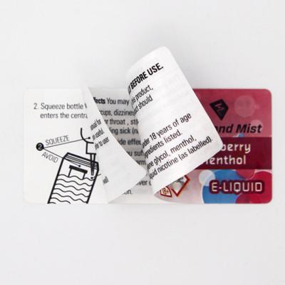 China Waterproof Custom Strong Multi Layer Adhesive Label Booklet Folding Label Sticker Stickers for Display or Bottles for sale