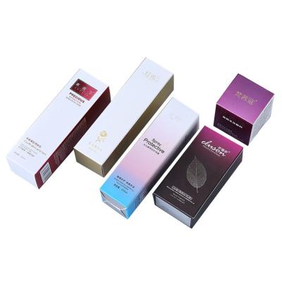 China Recyclable Silver Small Cardboard Folding Cardboard Canister Custom Packaging Boxes For Cosmetic Packaging for sale