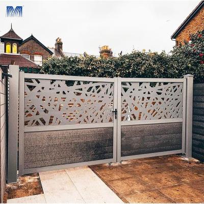 China Easily Assembled Door House Cutting Allomunam Aluminum Powder Coated Iron Fence Set With Material Laser Cut Design Lead Sheep PVC Exterior Door for sale