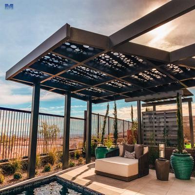 China High Quality Outdoor Electric Retractable Automatic Section Canopy Roof Gazebo Price Garden Aluminum Pergola Waterproof Pergola Easily Assembled for sale