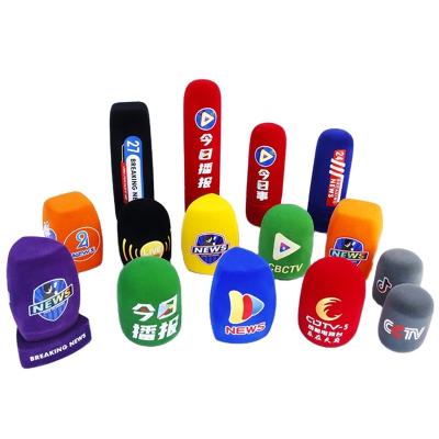 China Other Square Shape Microphone Foam Windshield With Logo Interview Video Mic Foam Cover Logo Windshield Sponge Windshield for sale