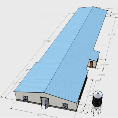 China Farms Qingdao xinguangzheng steel structure poultry house shed for broiler or layers for sale