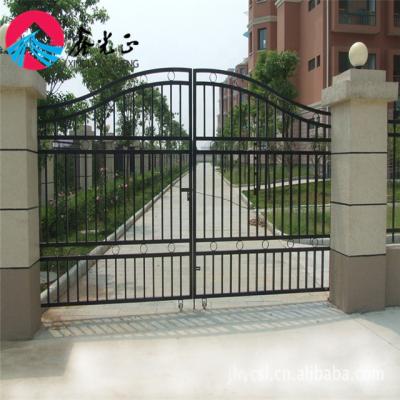 China Powder Coating Factory Price Decorative Easily Assembled Garden Wrought Iron Single Gate for sale