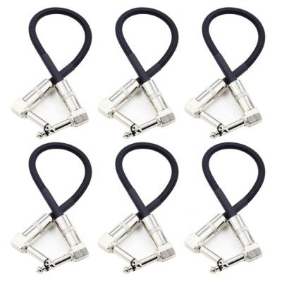 China 6pcs/Set 6.35mm Jack Male To Male Audio Right Angle Cable 15cm 30cm Effect Pedal Patch Cable MC-03 for sale