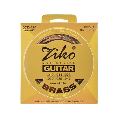 China ZIKO DCZ-010 Extra Lightweight Acoustic Guitar Hexagon Alloy Wire Brass String Wrapped 6 Strings Set Musical Instrument Accessories DCZ-010 for sale