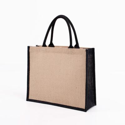 China Custom Reusable Eco Friendly Tote Shopping Jute Bag Eco Friendly Natural Jute Tote Bag for sale