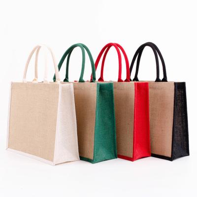 China Eco Friendly Natural Jute Cotton Recycled Custom Burlap Bags Shopping Jute Tote Bag for sale