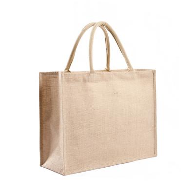 China Custom Eco Friendly Burlap Shopping Tote Bag Hessian Jute Tote Bag for sale