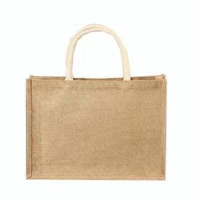 China Eco Friendly Natural Jute Logo Eco Friendly Grocery Jute Custom Made Tote Bags Burlap Shopping Bag for sale