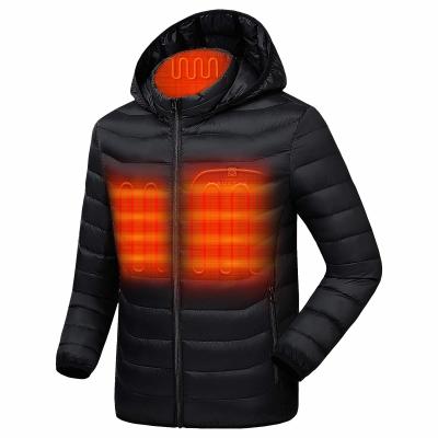 China QUICK DRY Heated Jacket with 5V Battery Pack (Unisex), Heated Coat for Women and Men with Detachable Hood for sale