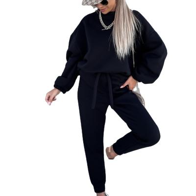 China New 2021 Amazon fashion sweatshirt suit women breathable thickened joggling set tracksuit for sale