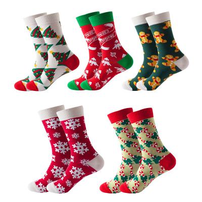 China 2021 Wholesale Bulk Unisex TikTok Cotton INS Christmas Breathable Cute Cartoon Socks Unisex Stocking Sock Adult Gift for sale