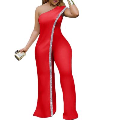 China Anti-pilling Summer Plus Size Women's Sleeveless Wrap Chest Split African Border Casual Waist Overalls Mother Suit for sale