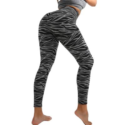 China 2021 Sustainable Women High Waist Leopard Print Tights Sports Workout Running Seamless Workout Fitness Gym Stacked Yoga Gaiters Pants for sale