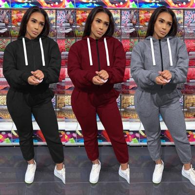 China Casual loose pullover anti-pilling home clothing running for female women sweat suit fall tracksuit for sale