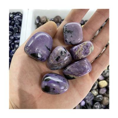 China China Wholesale Polished Natural Healing Crystals Purple Charoite Tumbled Stone For Christmas Decorations for sale