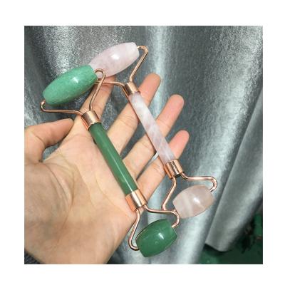 China Natural Handmade Europe Rose Quartz Massager Amethyst Green Aventurine Stone Roller For Face for sale