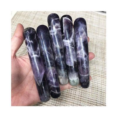 China Wholesale Natural Purple Amethyst Massage Wand Gemstone Body Healing Crystal Massagae Point From Europe For Gifts for sale