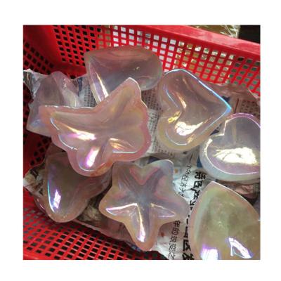 China Wholesale Europe Natural Gemstone Carved Moon Stars Heart Aura Rose Quartz Crystal Bowls For Buyer for sale