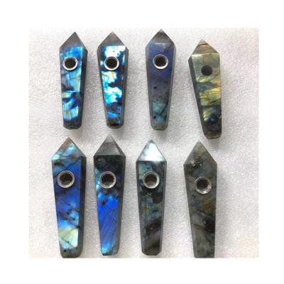 China China High Quality Natural Quartz Crystal Gemstone Crafts Labradorite Crystal Cutting Pipe For Christmas Gifts for sale