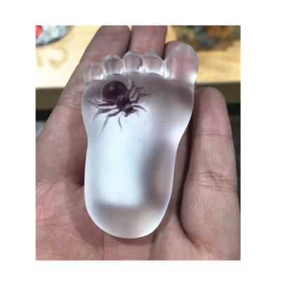 China China Wholesale Gemstone Healing Spiritual Stones Carving Crafts Glass Crystal Feet For Sale for sale