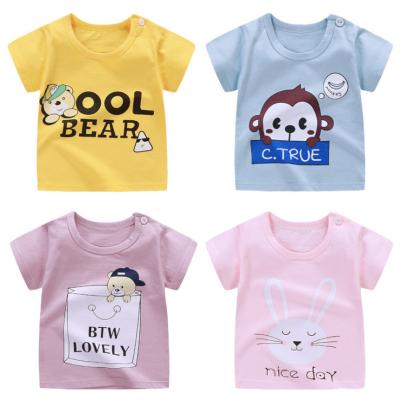 China QUICK DRY Nature Cotton Kids T-shirt For Girls Cartoon Pattern Print Boys T-shirt Cheap Price Unisex Kids T-shirt For Girls for sale