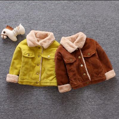 China wholesale Anti-wrinkle fashion winter lapel boy jacket fleece kids coats fur inside kids outer jacket kids thicken jacket for sale