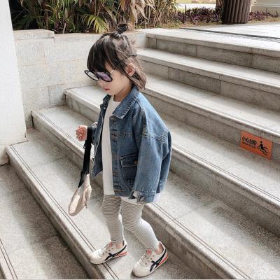 China Anti-wrinkle factory wholesale kids lattice jackets girls spring denim jacket autumn baby denim jackets and coats for girls for sale