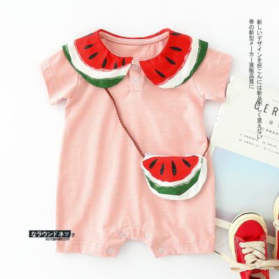 China Comfotable Stocked New Design Cute Baby Kids Overalls Fruit Pattern Printed Baby Boy Overalls Kids Overalls For Girls With Handbag for sale