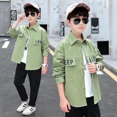 China Big Pocket Street Boys Long Sleeve Shirts Cotton Long Sleeve Shirts Boys Coat Shirt Boys Street Style Anti-Shrink Casual for sale