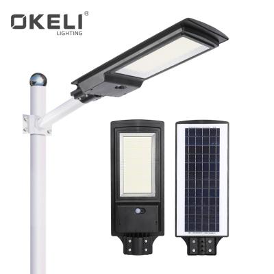 China Outdoor ROAD OKELI waterproof 200w solar charging high power ip65 all in one solar led street light for sale