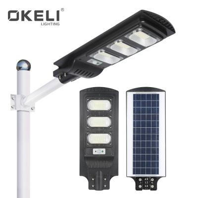 China ROAD OKELI High Performance Cheap Price IP66 Waterproof 90 Watt Outdoor All In One Led Solar Powered Street Light Price for sale