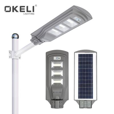 China High quality ABS IP66 waterproof 20w 40w 60w off road OKELI outdoor all in one solar led street light for sale