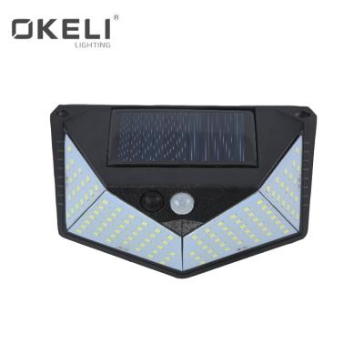 China OKELI Outdoor Solar Powered Solar Lights SMD LED 3 Light Motion Sensor Security IP65 Waterproof LED Wall Light for sale