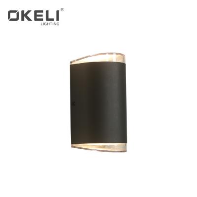 China Easy to installation OKELI high quality hot sale ip54 PC 12w waterproof aluminum outdoor garden led wall light for sale