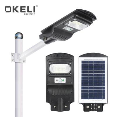 China ROAD OKELI factory wholesale ip66 waterproof all outdoor 30w road in one solar led street light for sale