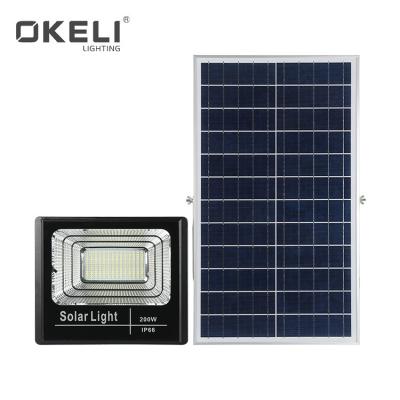 China OKELI High Lumen 200w IP66 Flood Light Battery Power Outdoor Waterproof Solar Led Flood Light 200w IP66 for sale