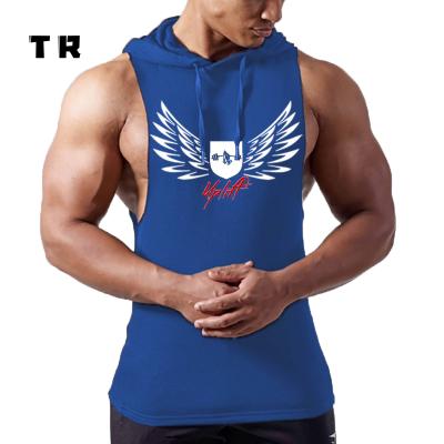 China Amazon QUICK DRY Summer Hot Sale Fitness Men Round Neck Cotton Printed Sleeveless Vest for sale