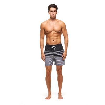 China Breathable Mens Beach Board Shorts Sports Polyester Black Stripes Spandex Gym Shorts High Quality Plus Size Abbreviations Male Custom Logo for sale