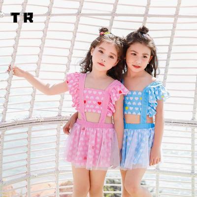 China High Quality Anti-UV Lace Grenadine Kids Girls Fashion Sublimation One Piece Swimwear Swimwear for sale