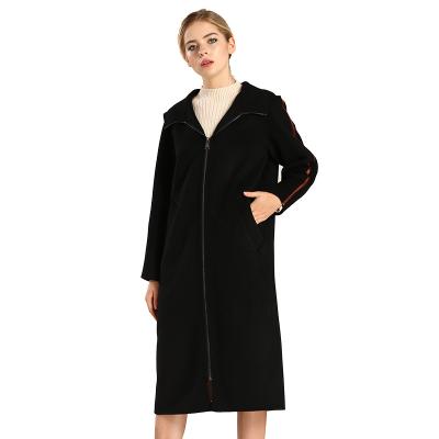 China Autumn anti-shrink anti-shrink fashion double-sided woolen coat with belt fur collar winter coated long women's fashion for sale