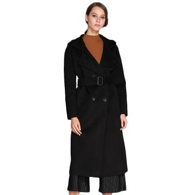 China 2020 anti-shrink double-sided woolen coat cashmere anti-shrinkage new women's autumn and winter ditch coat loose casual woolen women's tops for sale