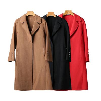 China Women's loose short jackets anti-shrink cashmere overcoat 2020 wool coat suit double-sided tweed shorts collar for sale