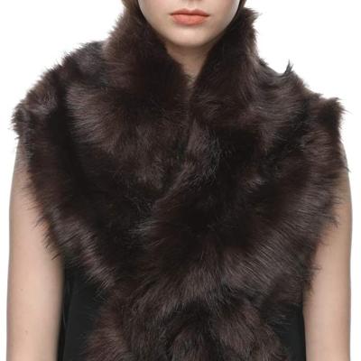 China Soft Extra Large Soft Women's Faux Fur Collar For Winter Coat for sale