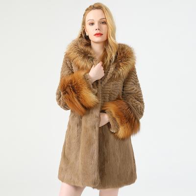 China Anti-Shrink Rabbit Anti-Shrink Fur Coats For Girls Istanbul Fur Fabric Custom Logo Woman Clothes European Female Clothes Clothing for sale