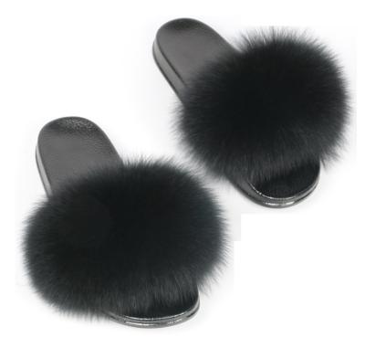 China New Arrival Girls Fur Slippers Logo Cheap Fashion Fur Slides Fur Slides Custom Made for sale