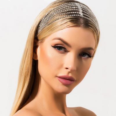 China Diamond Hair Accessories Women's Handmade Crystal Headband Fashion Girl's Headbands Luxury Wholesale Rhinestone Headbands For Women for sale